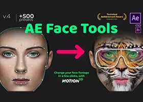 Ae插件 人脸面部追踪换脸化妆美颜 AE Face Tools v4.1 免费下载