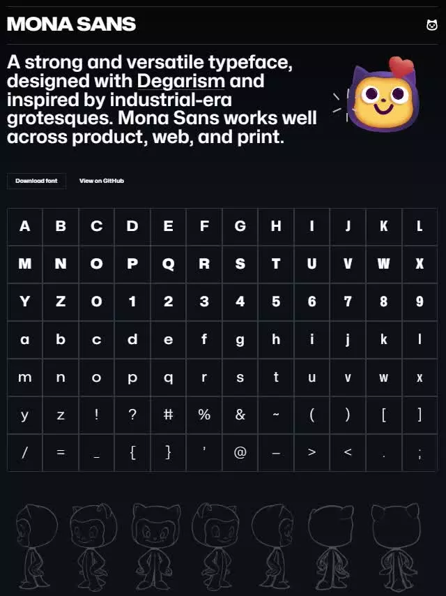 【免费可商业字体】English字体 GitHub Mona Sans v2.0 下载 - 剪辑王国