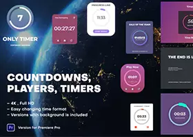 Pr模板 倒计时器和播放器元素 Countdowns, Players, Timers for Premiere Pro 8.mogrt