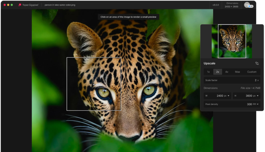 黄玉超级像素 Topaz Gigapixel 1.3.1 无损放大提升画质 新版 WIN/macOS 免费下载插图4 黄玉超级像素 Topaz Gigapixel 1.3.1 无损放大提升画质 新版 WIN/macOS 免费下载插图4